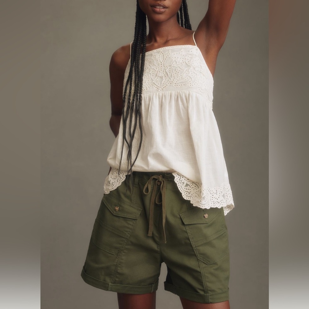 Pilcro Low-Rise Cargo Shorts NWT XXS MOSS